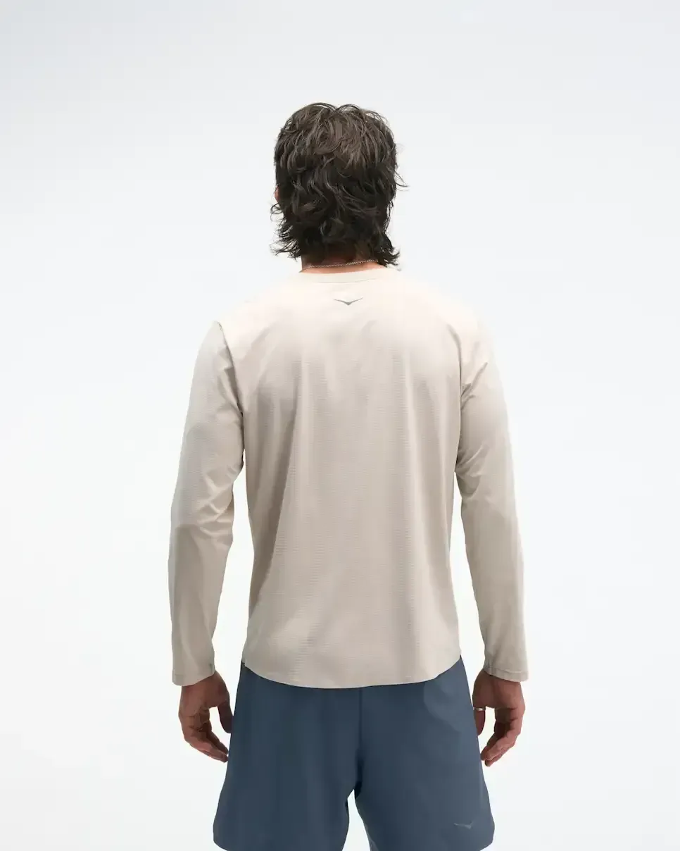 HOKA EveryRun Long Sleeve River Rock Grey