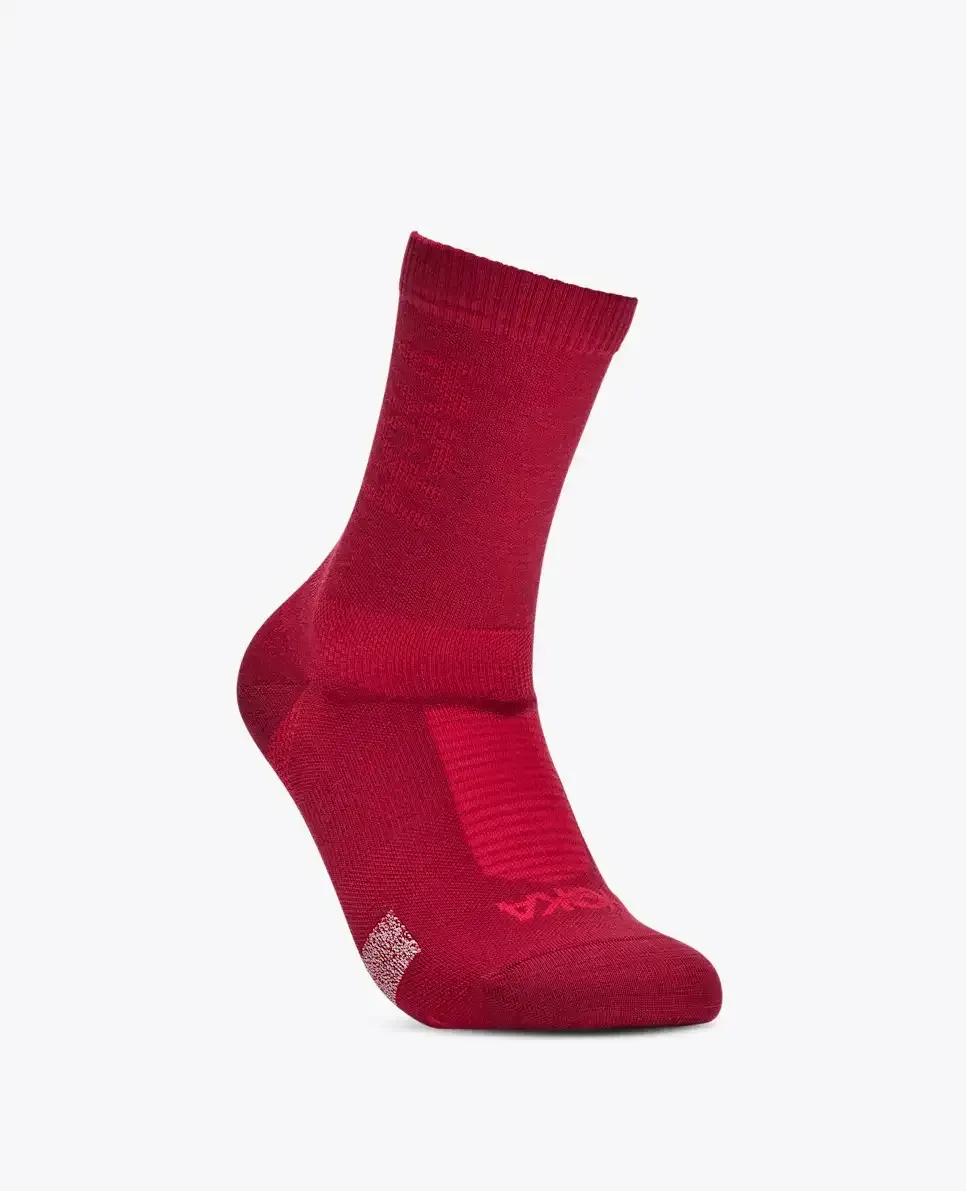 HOKA Merino Crew Sock Red Agate