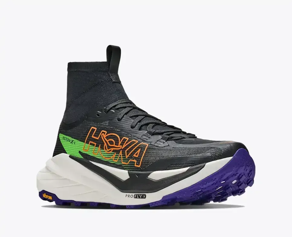 HOKA Tecton X 4 Black Neon Green